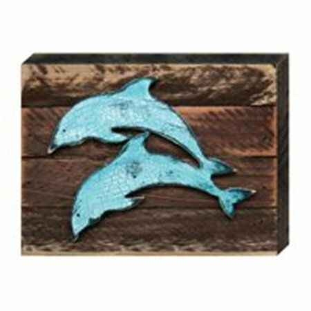 CLEAN CHOICE 8 x 6 in. Dolphins Love Art on Board Wall Decor CL2974196